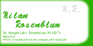 milan rosenblum business card